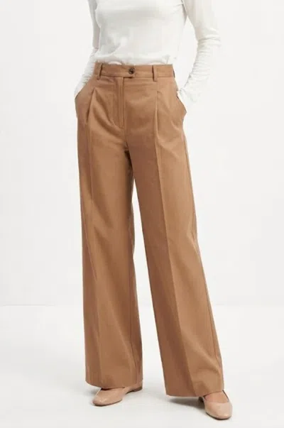 Nine In The Morning Tailored High Rise Trousers In Fango In Brown