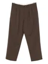 Nine In The Morning Tailored Mid-length Trousers With Pleats And Buttoned Pockets In Brown