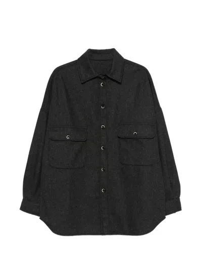 Nine In The Morning Tilda Flap-pocket Shirt In Black