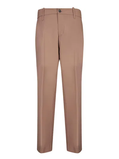 Nine In The Morning Brown Straight Leg Cut Trousers In Pink