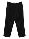 Nine In The Morning Relaxed-fit Black Trousers With Pleated Front Design In Black