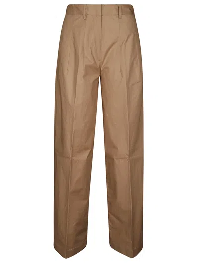 Nine In The Morning Logo Detail Trousers In Brown