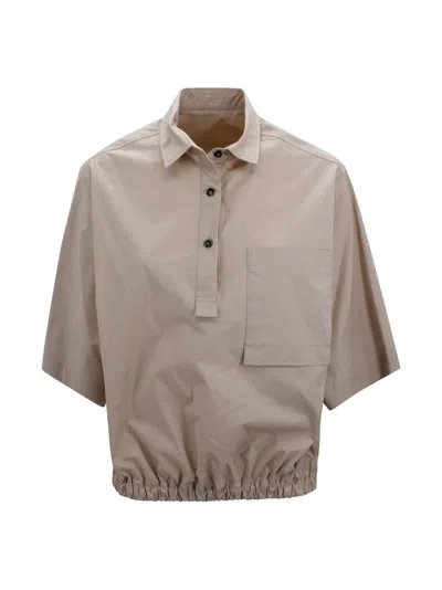 Nine In The Morning Tyche Pocket Short-sleeve Top In Brown