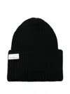 Nine In The Morning Ribbed Wool Beanie In Black