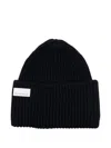 Nine In The Morning Ribbed Wool Beanie In Black