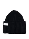 Nine In The Morning Ribbed Wool Beanie In Black