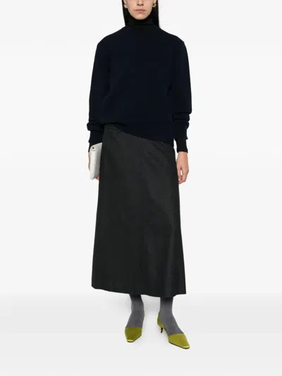 Nine In The Morning Vega A-line Midi Skirt In Black