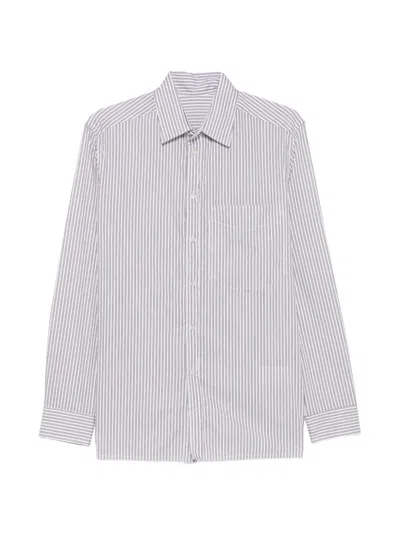 Nine In The Morning Vertical-stripe Chest-pocket Shirt In White