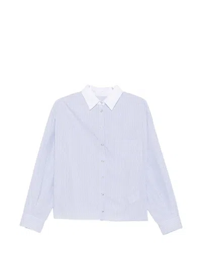 Nine In The Morning Vertical-stripe Long-sleeve Shirt In Blue