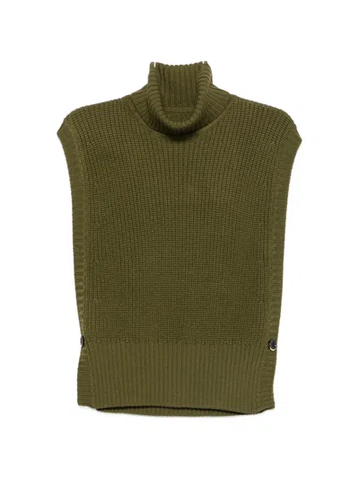 Nine In The Morning Virginia Turtleneck Knitted Vest In Green
