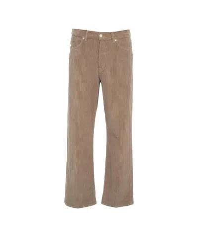 Nine In The Morning Wide-leg Corduroy Trousers With Classic Five-pocket Design In Brown