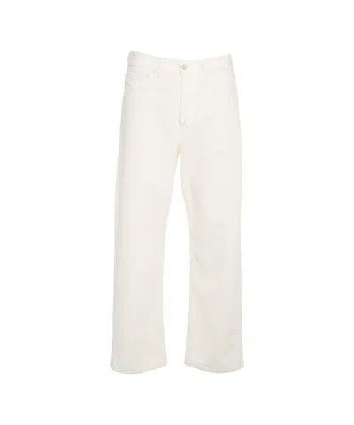 Nine In The Morning Wide-leg Corduroy Trousers With Classic Five-pocket Design In White