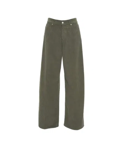 Nine In The Morning Wide Leg Trousers With Five-pocket Design In Durable Cord Fabric In Gray