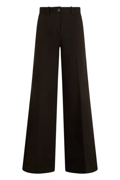 Nine In The Morning Wide-leg High-waisted Trousers In Black