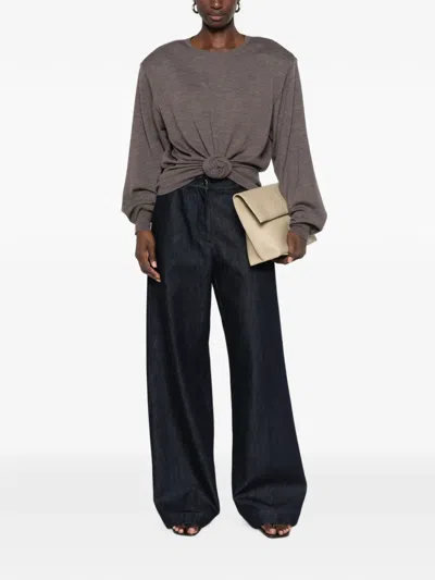 Nine In The Morning Wide-leg Jeans In Brown