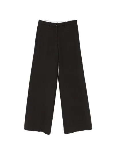 Nine In The Morning Wide-leg Wool Trousers In Gray