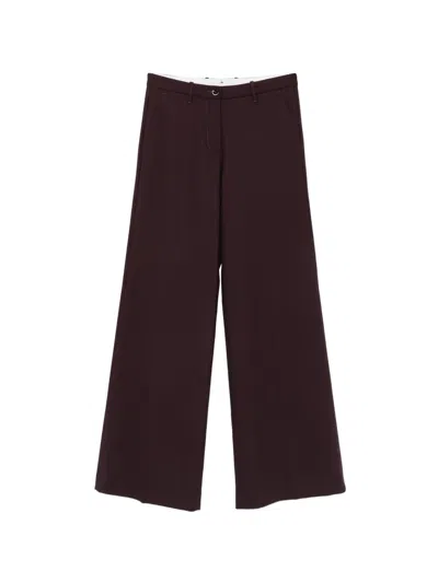 Nine In The Morning Wide-leg Wool Trousers In Purple
