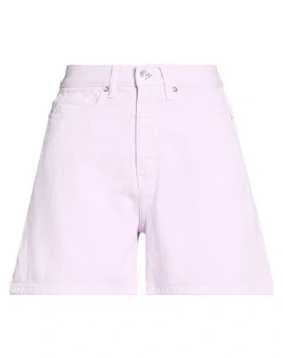 Nine In The Morning Woman Denim Shorts Lilac Size 26 Cotton In Purple