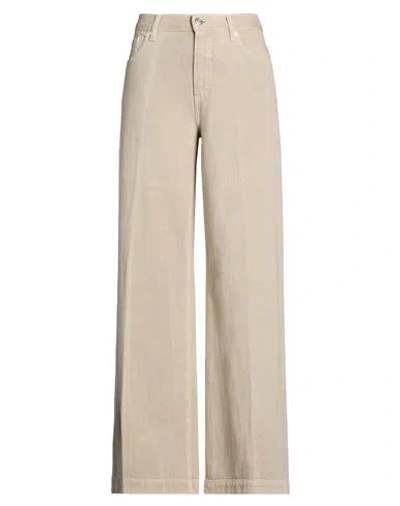 Nine In The Morning Woman Jeans Beige Size 30 Cotton In Neutral