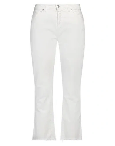 Nine In The Morning Woman Jeans White Size 30 Cotton, Elastomultiester, Elastane In White