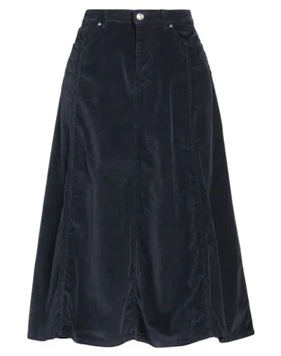 Nine In The Morning Woman Midi Skirt Navy Size 28 Cotton, Modal, Elastane In Navy Blue