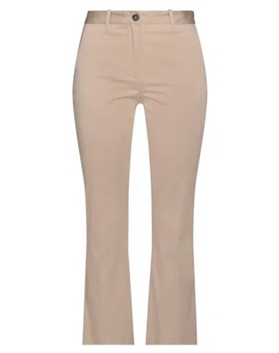 NINE IN THE MORNING NINE IN THE MORNING WOMAN PANTS BEIGE SIZE 26 COTTON, ELASTANE