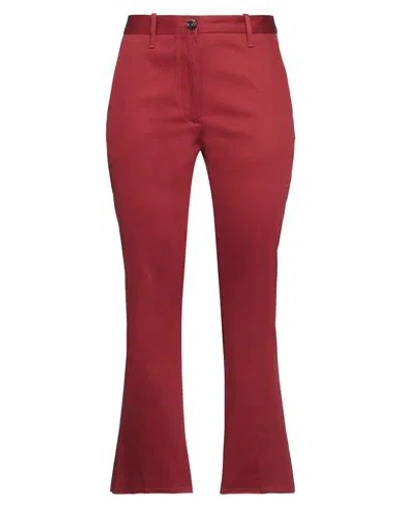 Nine In The Morning Woman Pants Brick Size 27 Cotton, Elastane In Red