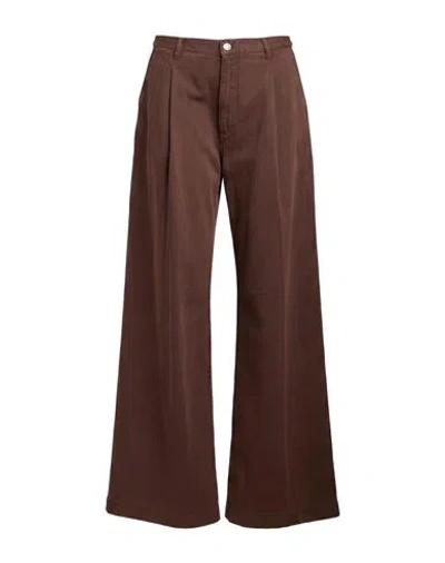 Nine In The Morning Woman Pants Brown Size 27 Cotton In Multi