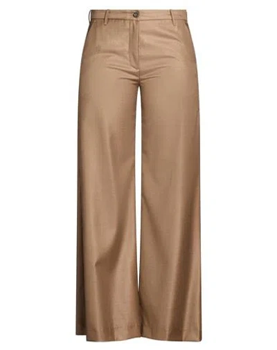 Nine In The Morning Woman Pants Camel Size 25 Wool, Silk In Neutral