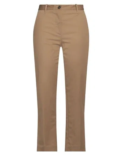 Nine In The Morning Woman Pants Camel Size 27 Cotton, Elastane In Beige