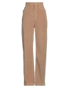Nine In The Morning Woman Pants Camel Size 29 Cotton, Elastane In Beige