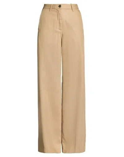 Nine In The Morning Woman Pants Camel Size 30 Lyocell In Neutral