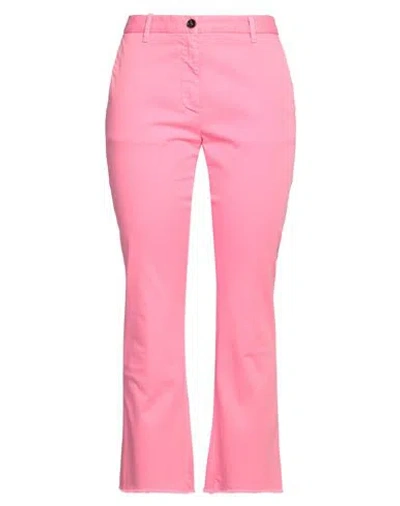 Nine In The Morning Woman Pants Fuchsia Size 26 Cotton, Elastane In Pink