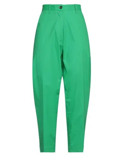Nine In The Morning Woman Pants Green Size 26 Cotton, Silk, Elastane
