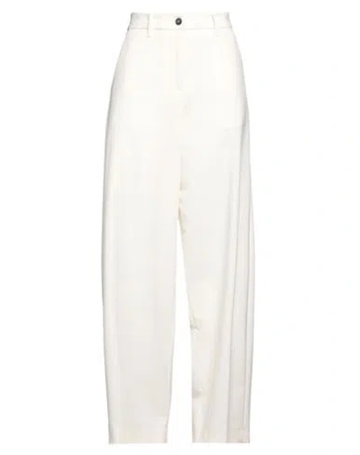 Nine In The Morning Woman Pants Ivory Size 29 Lyocell, Cotton, Elastane In White