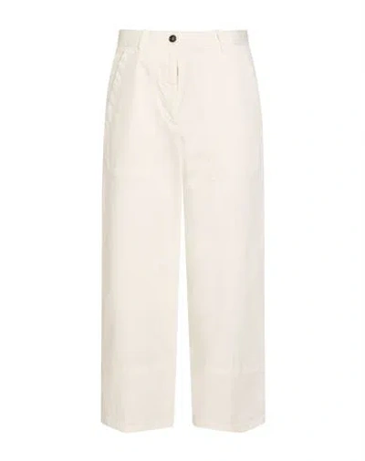 Nine In The Morning Woman Pants Ivory Size 30 Cotton, Elastane In White