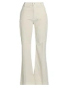 Nine In The Morning Woman Pants Ivory Size 30 Cotton, Modal, Elastane In White