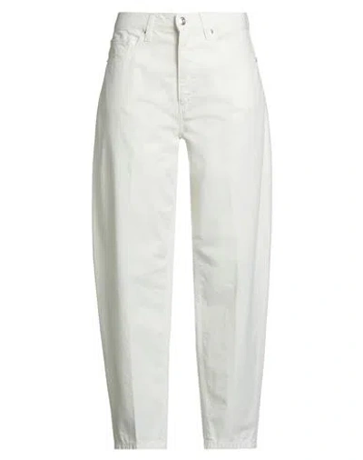 Nine In The Morning Woman Pants Ivory Size 30 Cotton In White