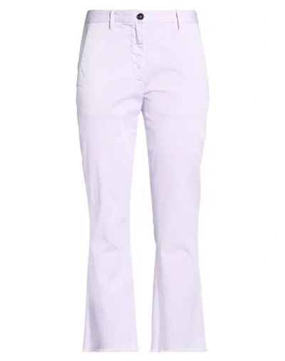 Nine In The Morning Woman Pants Lilac Size 26 Cotton, Elastane In Purple