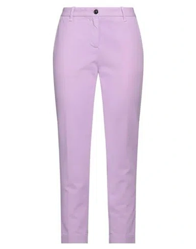 Nine In The Morning Woman Pants Lilac Size 29 Cotton, Elastane In Purple