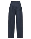 NINE IN THE MORNING NINE IN THE MORNING WOMAN PANTS MIDNIGHT BLUE SIZE 26 COTTON, SILK, ELASTANE