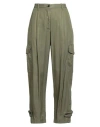 Nine In The Morning Woman Pants Military Green Size 26 Lyocell In Green