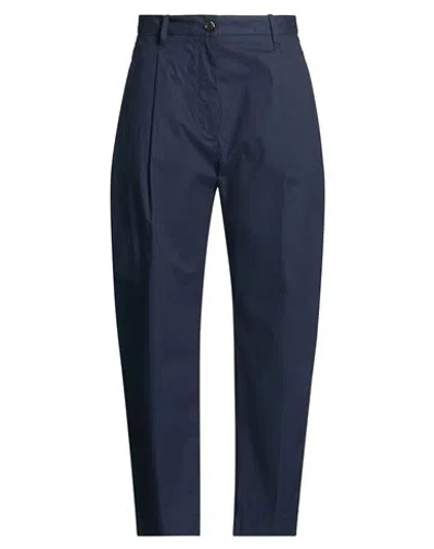 Nine In The Morning Woman Pants Navy Size 29 Cotton, Silk, Elastane In Blue