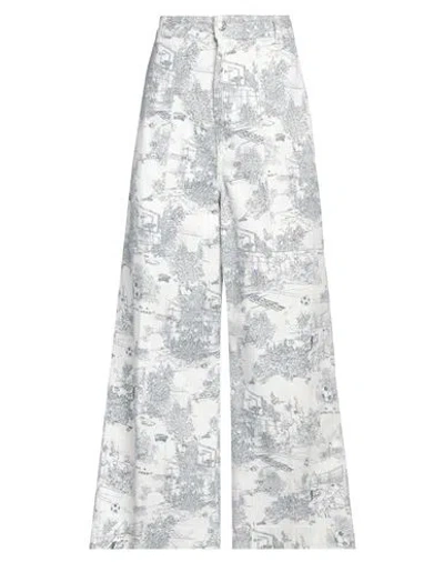 Nine In The Morning Woman Pants White Size 28 Cotton In Pattern