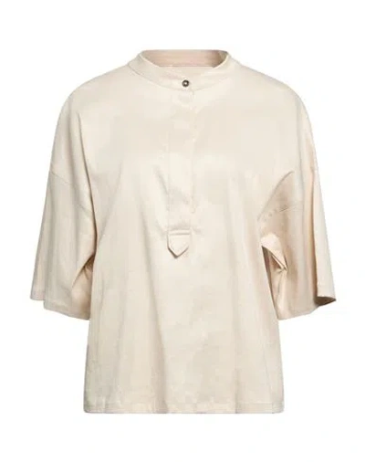 Nine In The Morning Woman Top Beige Size L Linen, Cotton, Elastane In Neutral
