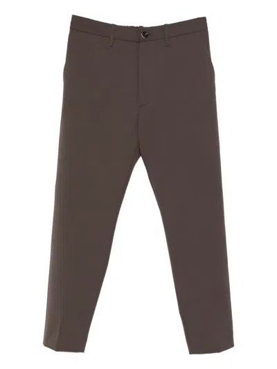 Nine In The Morning Yoga Buttoned Trousers In Brown