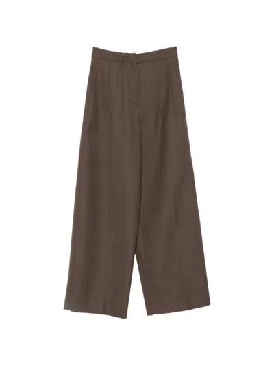 Nine In The Morning Zina Pleated Trousers In Brown