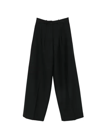 Nine In The Morning Zina Pleated Wide-leg Trousers In Black