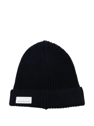 Nine Inthe Morning Nine In The Morning Ribbed Wool Beanie In Black