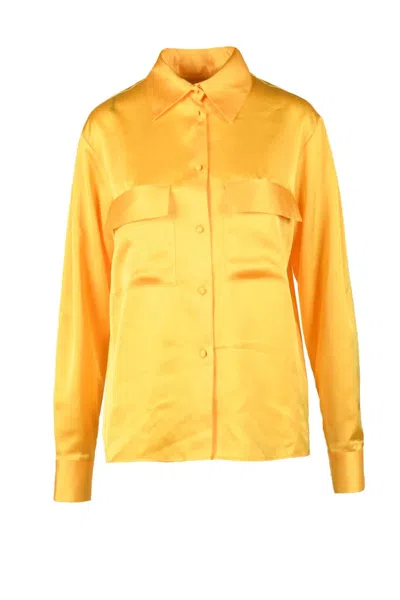 Nine Minutes Black/orange Polyester Elastane Shirt In Yellow